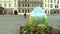 OLOMOUC, CZECH REPUBLIC, MARCH 30, 2018: Easter big giant eggs with folk painted decoration, Paschal eggs holiday