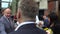 OLOMOUC, CZECH REPUBLIC, MAY 15 , 2018: Czech Prime Minister Andrej Babis comes in Olomouc Region, man and woman in