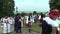 OLOMOUC, CZECH REPUBLIC, MAY 24 , 2018: Crowd pilgrimage of people men and woman cross way in the traditional folk