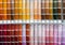 Ð¡olor palette for choosing fabric or paint. Background from color swatches