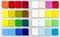 Ð¡olor palette for choosing fabric or paint. Background from color swatches