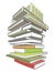 Ð¡olored illustration with stack of books-buildings