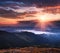 Ð¡olorful panoramic sunrise in the mountains landscape