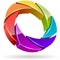 Ð¡olorful photo shutter 3D icon.