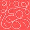 olorful squiggle line doodle red, pink, white pattern. Creative minimalist style print background for kids. trendy
