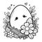 oloring pages for kids Blossoms and Decorated Egg, cute easter preschool easter egg coloring pages