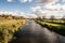 Olse river in Karvina city in Czech republic during nice autumn day