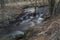 Olsovy creek near Rajec village in cold spring morning