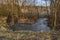 Olsovy creek near Rajec village in cold spring morning