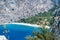 Oludeniz Butterfly Valley, stunning beautiful scenery, blue sea of pine and high cliffs, travel to Turkey
