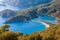 Oludeniz lagoon in sea landscape view of beach