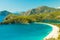 Oludeniz lagoon in sea landscape view of beach