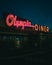 Olympia Diner vintage neon sign at night, Newington, Connecticut