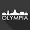 Olympia Washington United States Of America USA Icon Vector Art Flat Shadow Design Skyline City Silhouette Black Background