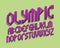 Olympic alphabet. Purple 3d letters font. Isolated english alphabet