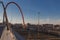 Olympic Arch of Turin and buildings on background. Lingotto district. Turin. Italy.