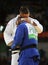 Olympic champion Czech Republic Judoka Lukas Krpalek in white after victory against Jorge Fonseca of Portugal