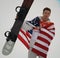 Olympic champion Shaun White celebrates victory in the men`s snowboard halfpipe final at the 2018 Winter Olympics