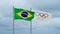 Olympic Games and Brazil flag