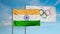 Olympic Games and India flag