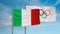 Olympic Games and Italy flag