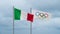 Olympic Games and Italy flag