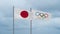 Olympic Games and Japan flag