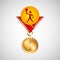 Olympic gold medal athlete torch icon