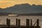 The Olympic Mountains and Ferry Boats