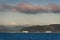 The Olympic Mountains and Ferry Boats