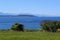 Olympic mountains and Puget Sound view from a field on Whidbey Island