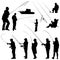 Olympic sport silhouettes