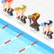 Olympic Swimmers Isometric Composition