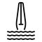 Olympic swimming dancer icon, outline style