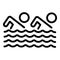 Olympic swimming team icon, outline style