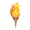 olympic torch with yellow flame