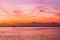 An Olympic Washington Sunset over a Ferry