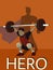 Olympic weight lifter is a super hero illustration