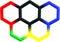 Olympicene molecular structure on white