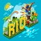 Olympics and Paralympics Game Summer Infographic Isometric 3D Vector Illustration