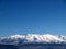 Olympus Mountain covered by snow in Greece