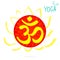Om or Aum Indian sacred sound. The symbol of the divine triad of Brahma, Vishnu and Shiva. The sign of the ancient mantra