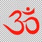 Om or Aum sign isolated on transparent background. Symbol of Buddhism and Hinduism religions icon