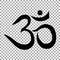 Om or Aum sign isolated on transparent background. Symbol of Buddhism and Hinduism religions icon