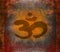 Om aum symbol on a grunge texture