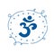 Om,Aum,symbol of Hinduism.Calligraphy,simple icon,logo of sacred sound,primordial mantra,word of power,pictogram.Calligraphy.Hand-