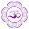 Om, aum symbol of Hinduism, sign in mandala isolated on white background.