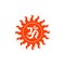 Om Hindu holy sign on orange sun