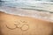 Om symbol on the beach