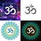 Om Symbol Of Hindu Deity God Shiva Set Vector